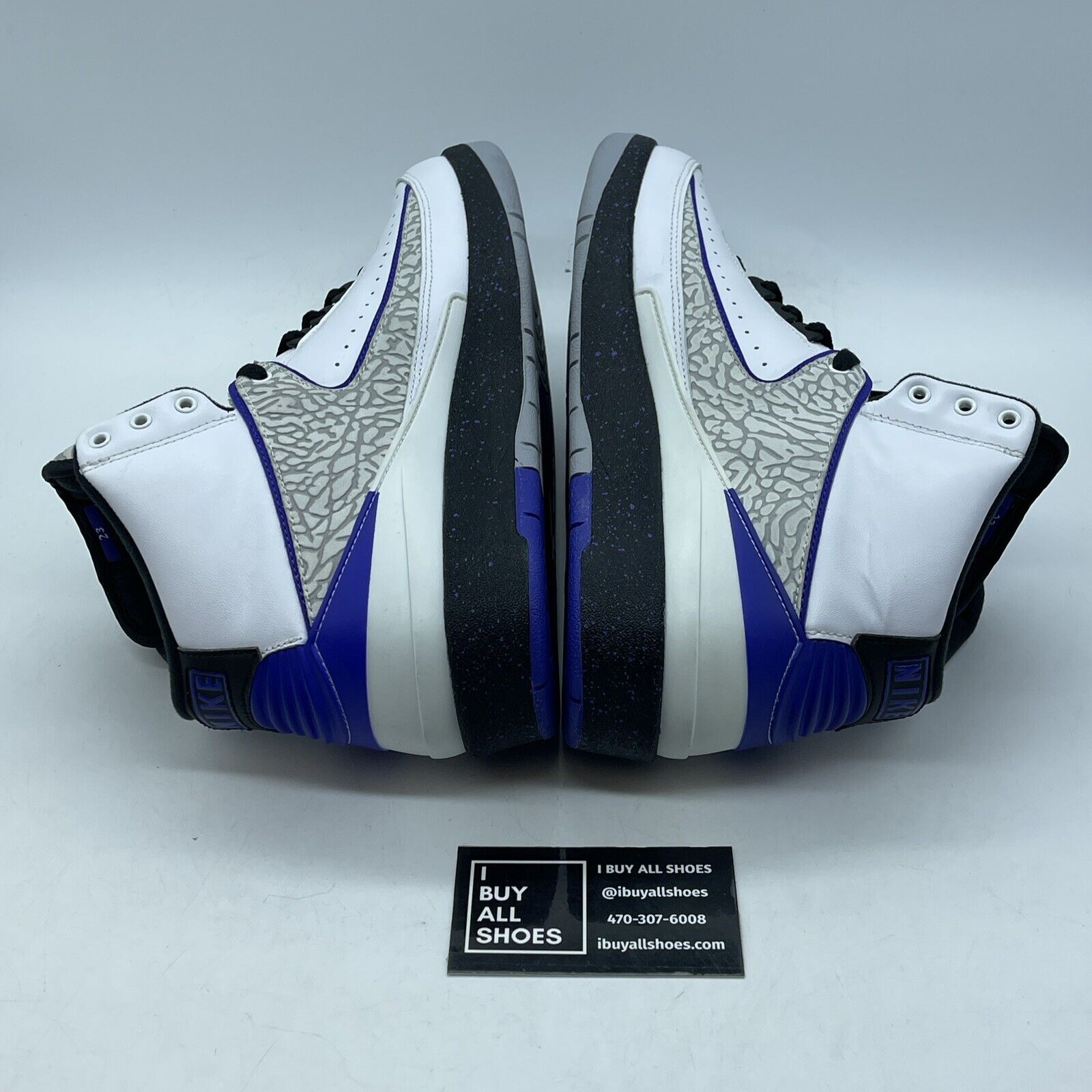 Size 9.5 - Air Jordan 2 Retro Concord White Purple Black Suede (385475-153)