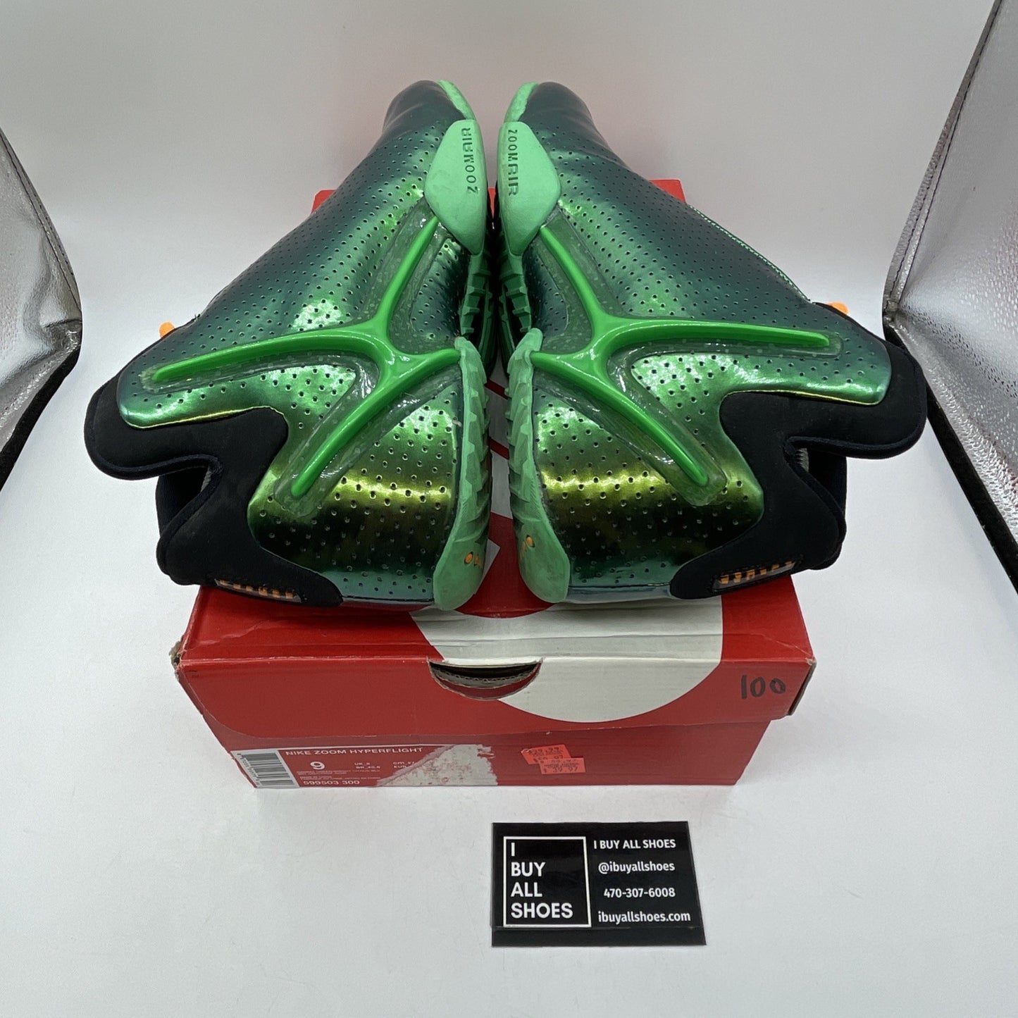 Size 9 - Nike Zoom Hyperflight Premium Green Black Suede Leather (599503-300)