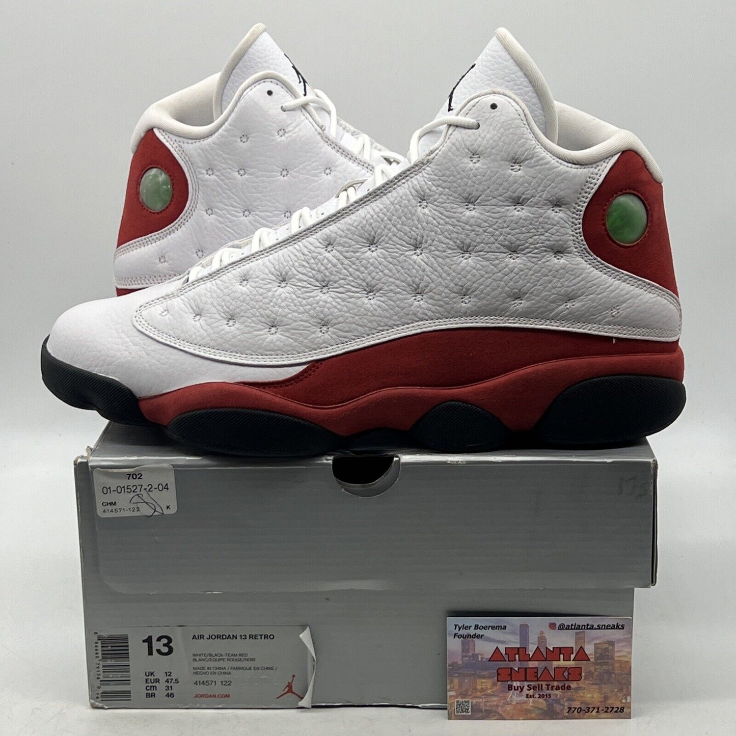 Size 13 - Jordan 13 Retro Chicago 2017 White Red Black Leather Suede 414571-122