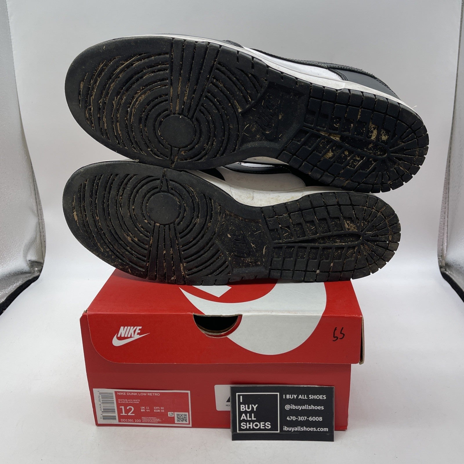 Size 12 - Nike Dunk Low Black White (DD1391-100)