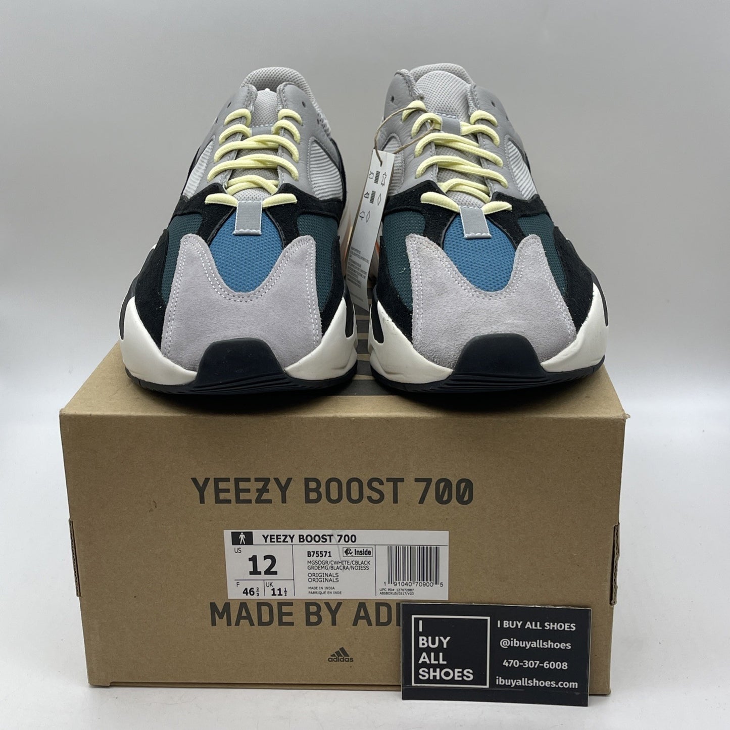 Size 12 - adidas Yeezy Boost 700 Low Wave Runner Black Grey (B75571)