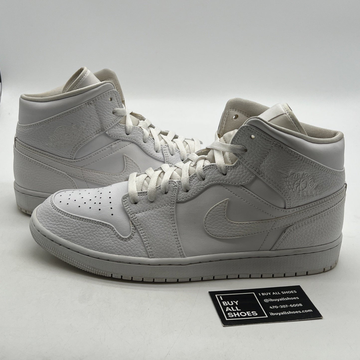 Size 13 - Air Jordan 1 Mid Triple White - (554724-130)