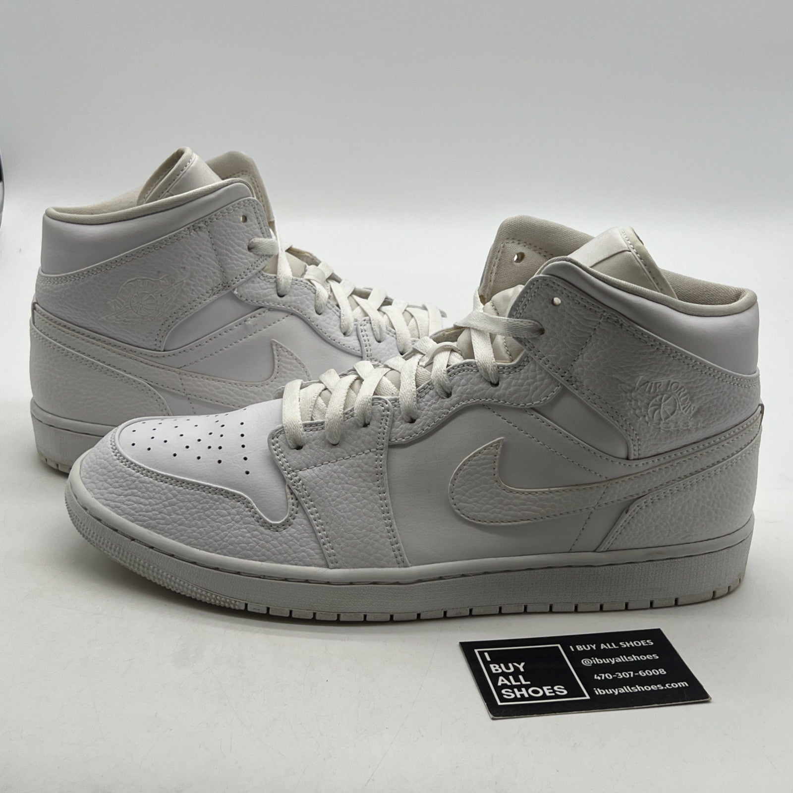 Size 13 - Air Jordan 1 Mid Triple White - (554724-130)