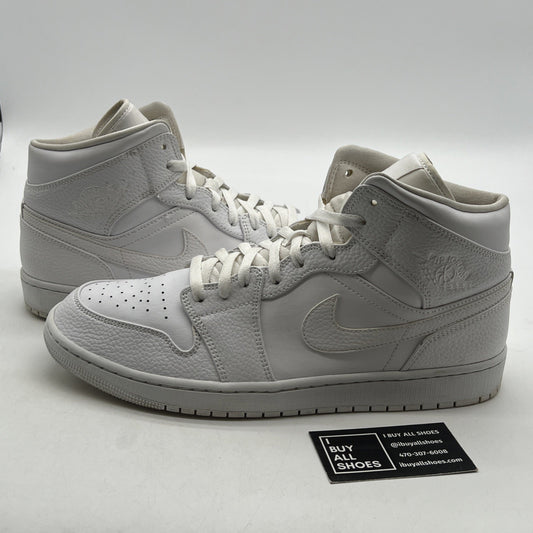 Size 13 - Air Jordan 1 Mid Triple White - (554724-130)