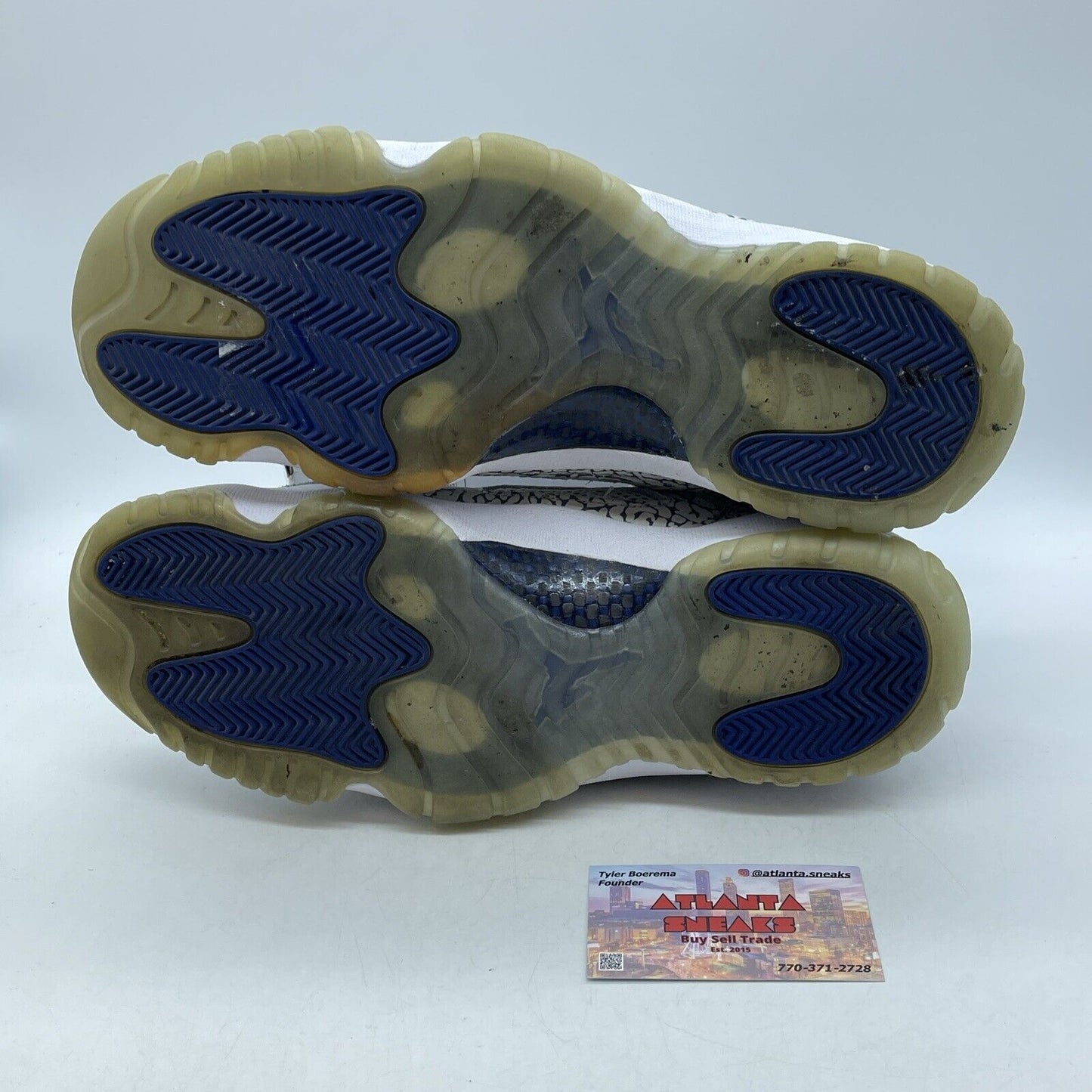 Size 11 - Air Jordan 11 IE 2015 Low Cobalt Grey White Suede Leather (306008-102)