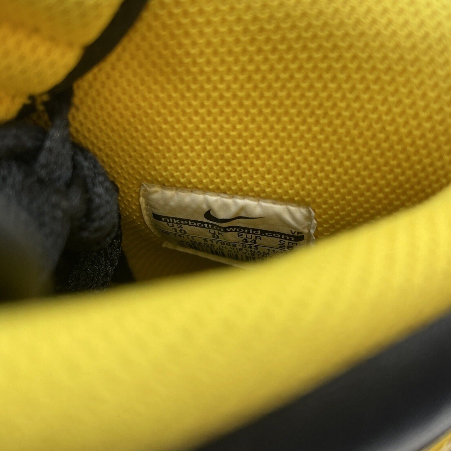 Size 10 - Nike Dunk High Black Varsity Maize Yellow Black Leather (317982-043)