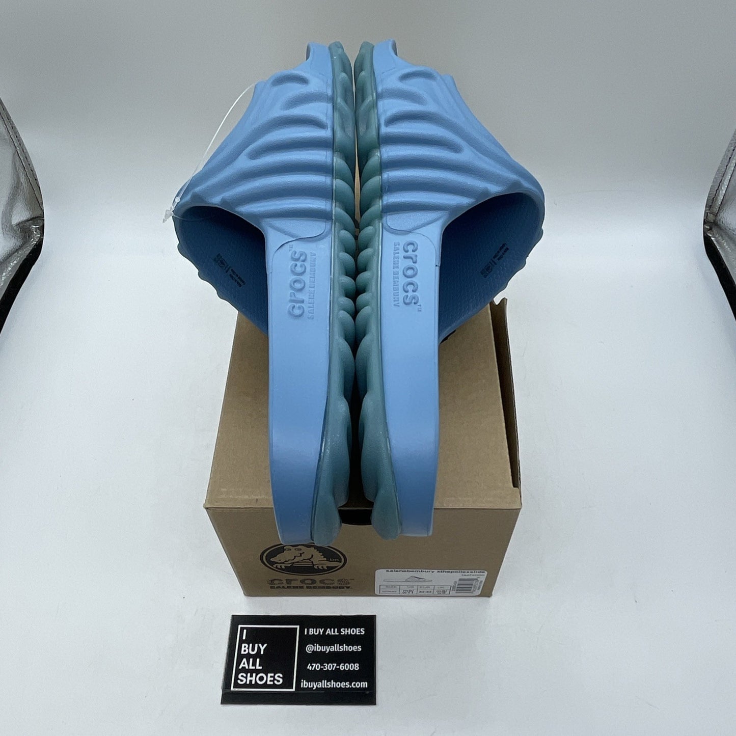 Size 11 - SALEHE BEMBURY X POLLEX SLIDES Blue Rubber (208685-4OH)