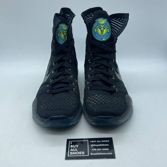 Size 10 - Nike Kobe 10 Elite Commander Black Silver Red Suede (718763-004)