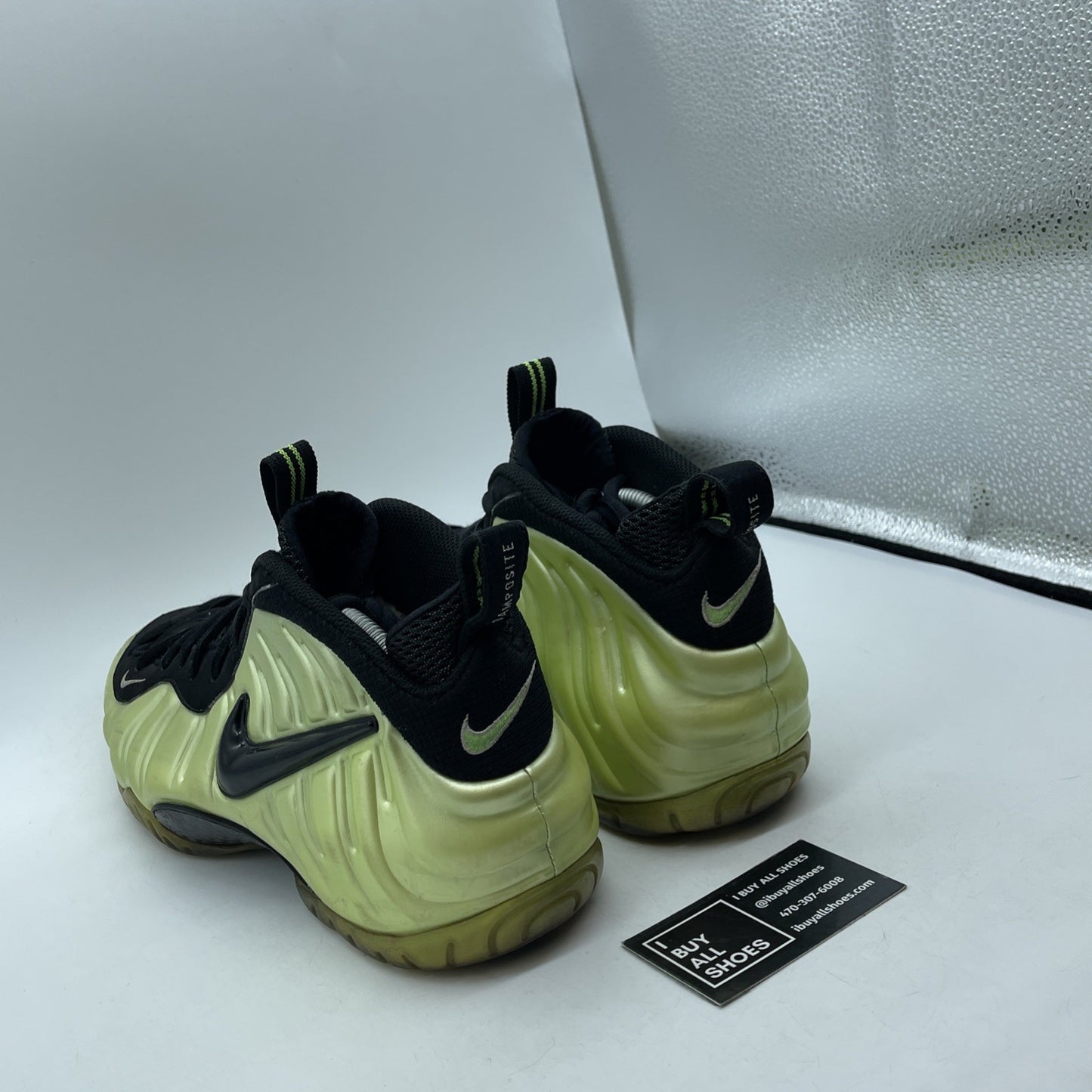 Size 11.5 - Nike Air Foamposite Pro Electric Green Black Suede (624041-300)