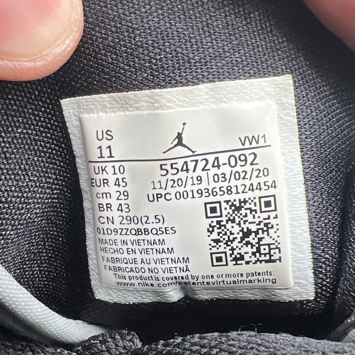 Size 11 - Jordan 1 Mid Gray 2020 White Black Leather (554724-092)