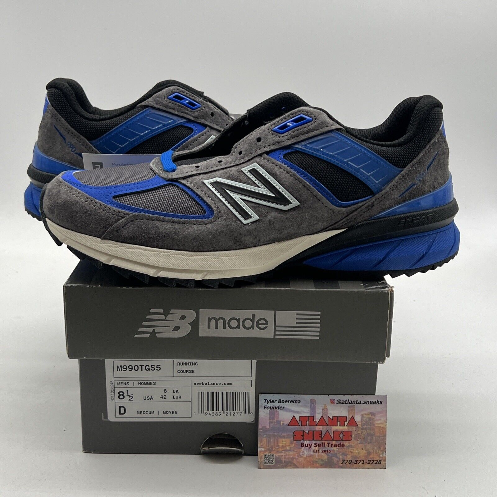 Size 8.5 - New Balance 990v5 Trail Made in USA Magnet Cobalt Blue (M990TGS5)