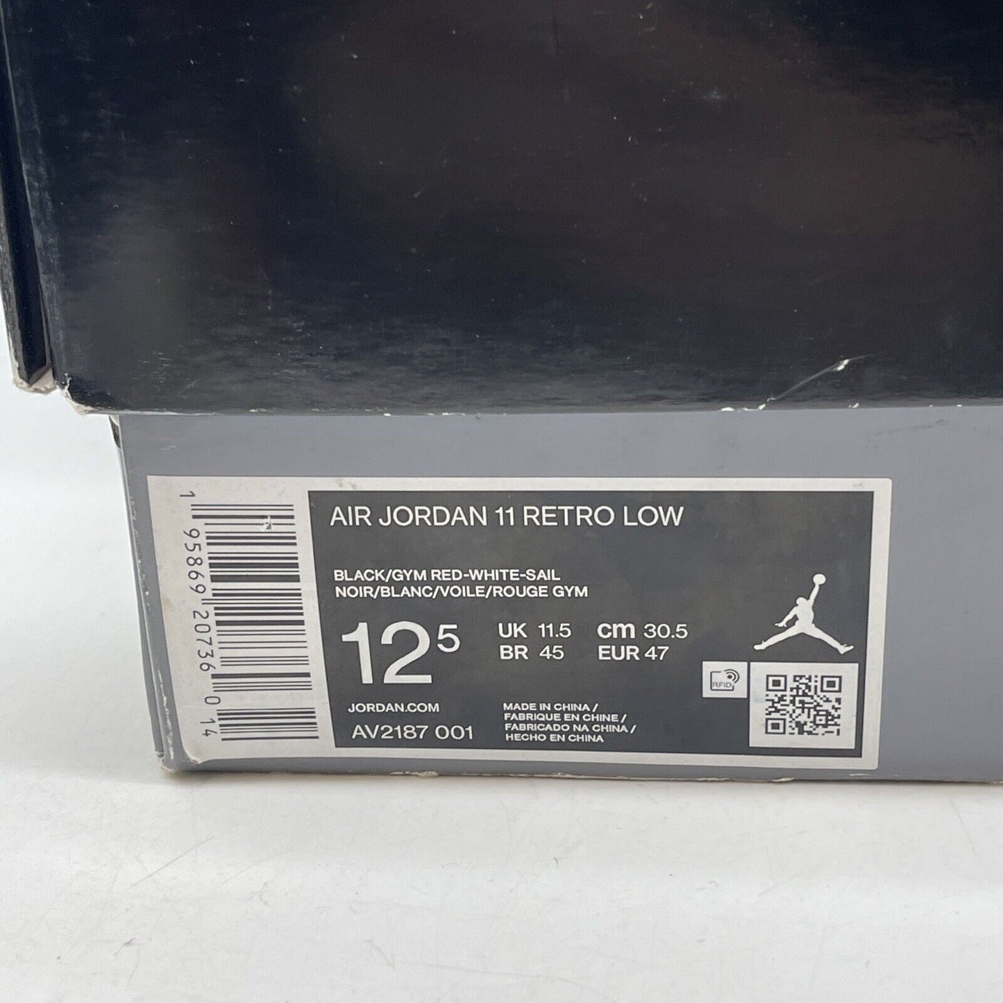 Size 12.5 - Jordan 11 Retro Low 72-10 Black White Leather (AV2187-001)