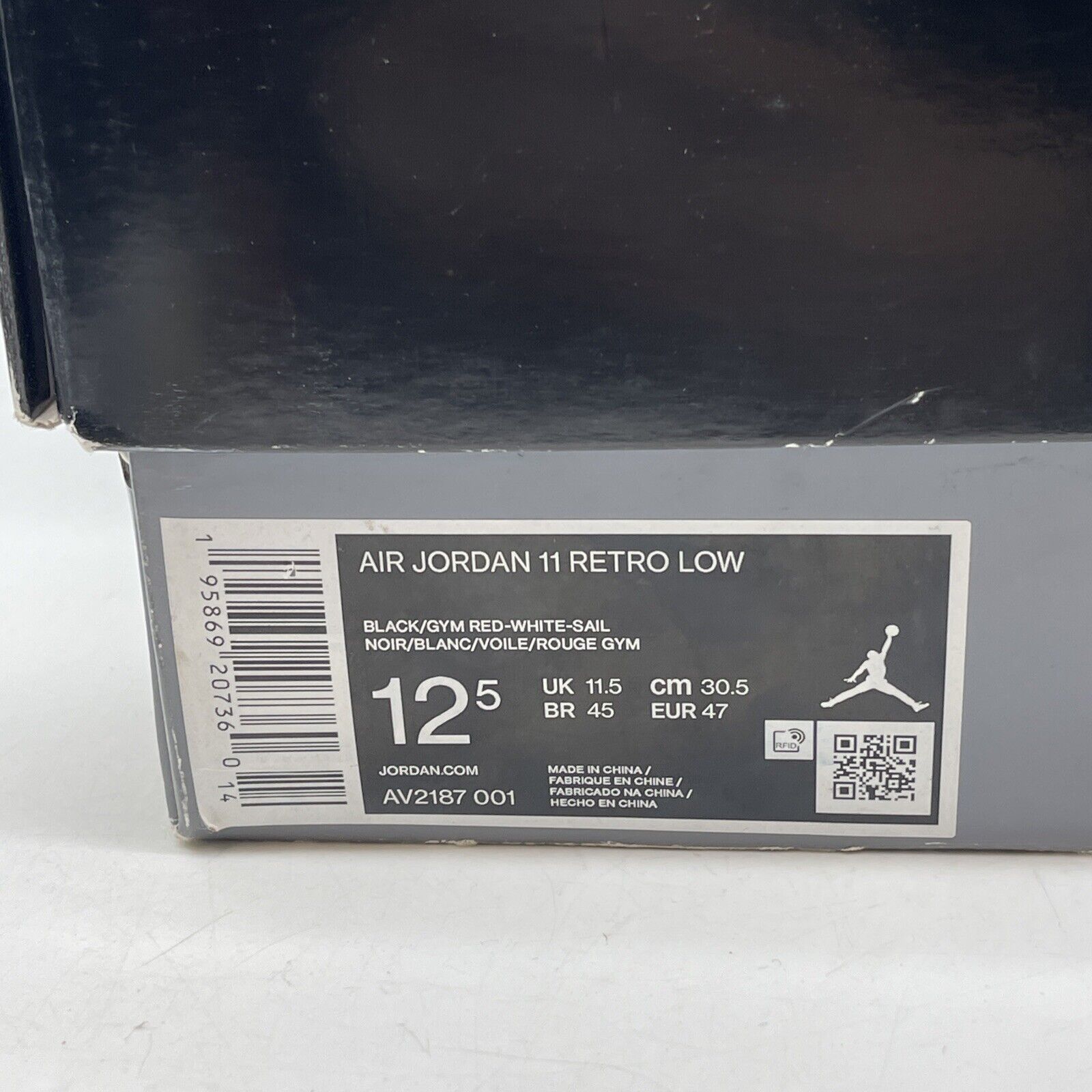 Size 12.5 - Jordan 11 Retro Low 72-10 Black White Leather (AV2187-001)
