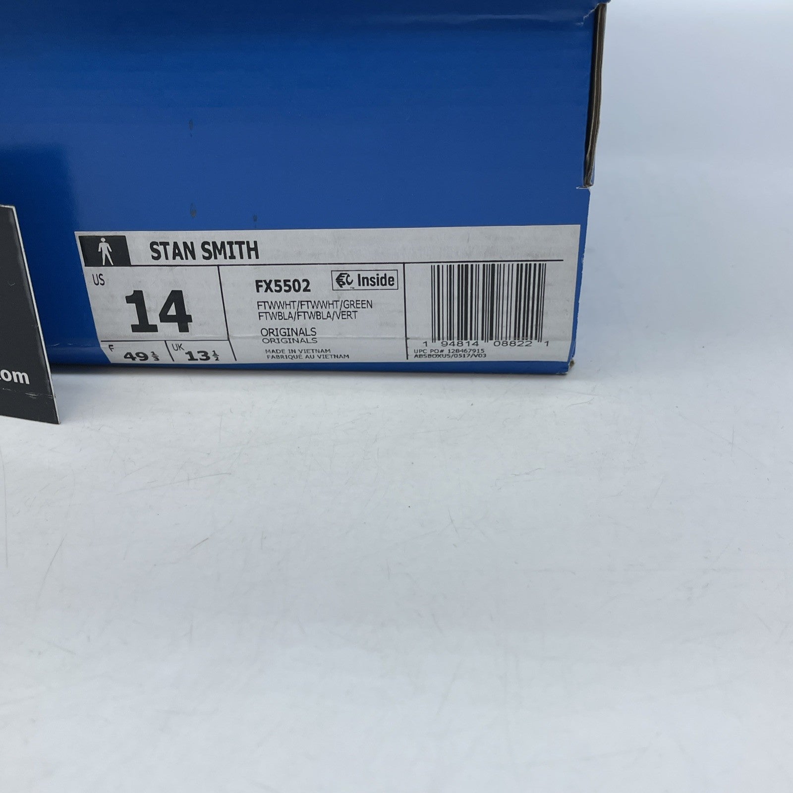 Size 14 - adidas Stan Smith White Green Leather (FX5502)
