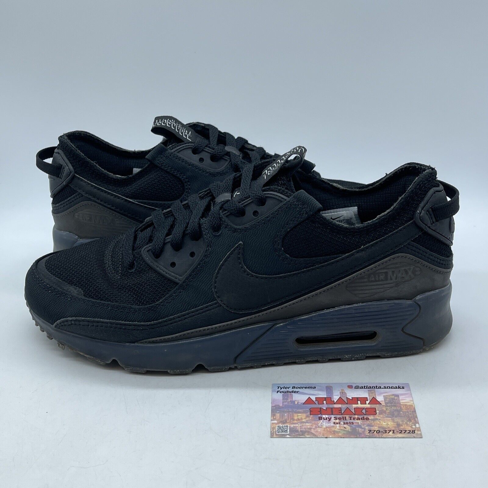 Size 12 - Nike Air Max Terrascape 90 Triple Black Suede Leather (DQ3987-002)