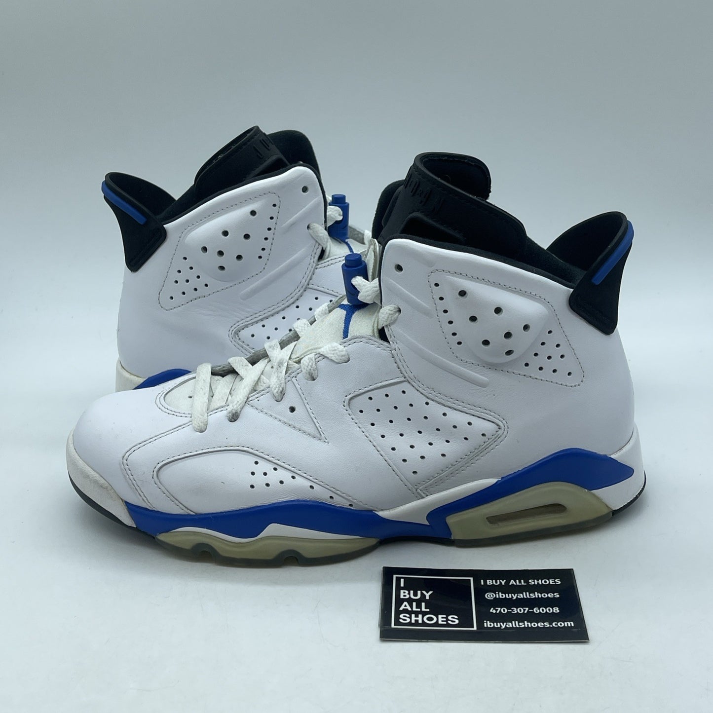 Size 9.5 - Air Jordan 6 Retro 2014 Sport Blue White Leather (384664-107)