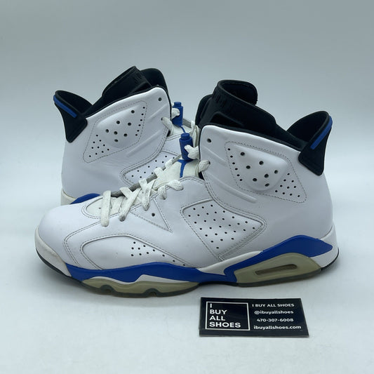 Size 9.5 - Air Jordan 6 Retro 2014 Sport Blue White Leather (384664-107)