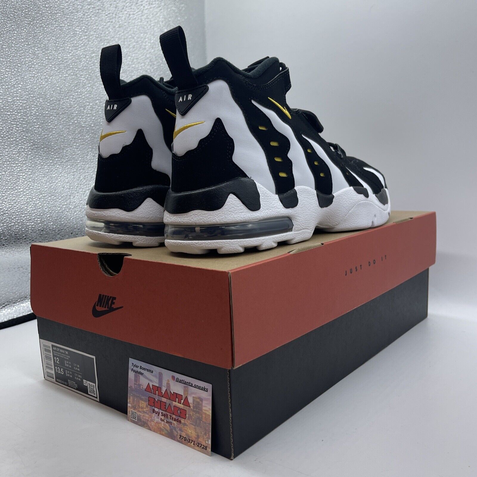 Size 12 -  Air Dt Max ‘96 Black White 2024 Yellow Suede Leather  (HM8249-001)