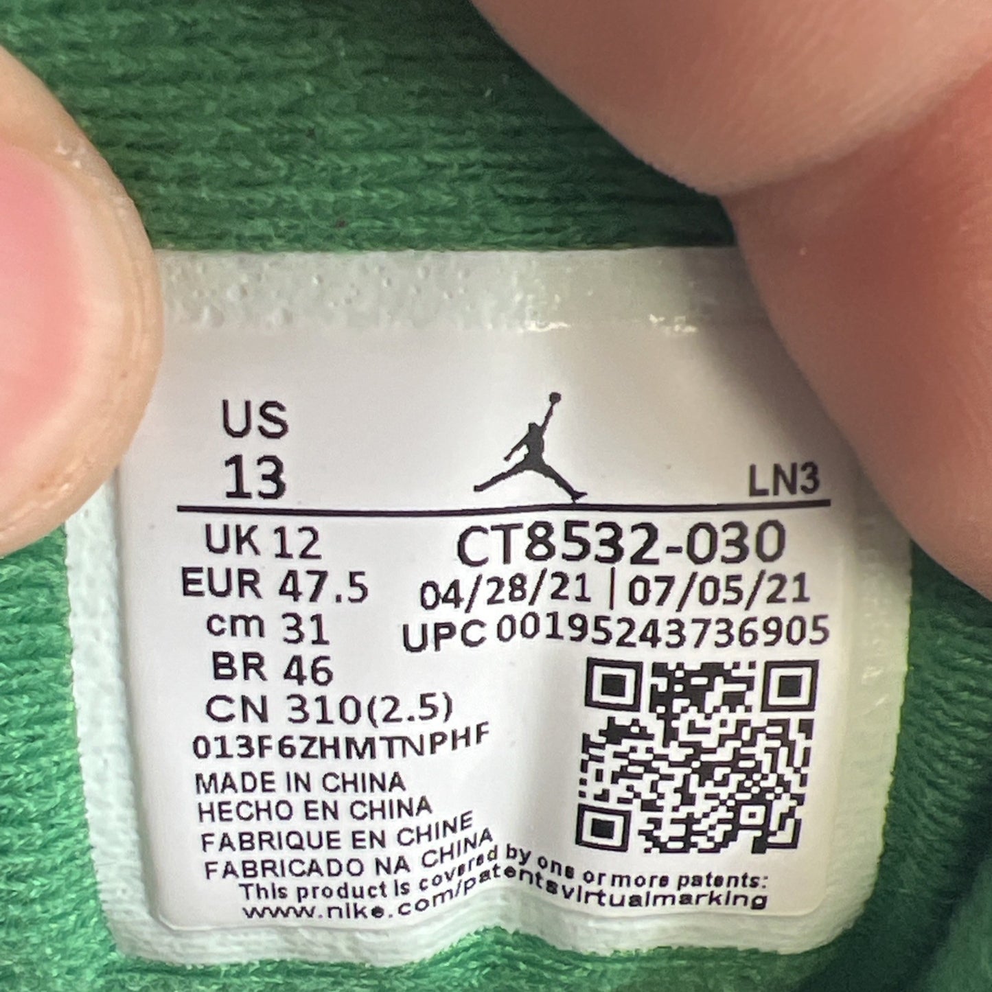 Size 13 - Air Jordan 3 Retro Mid Pine Green (CT8532-030)