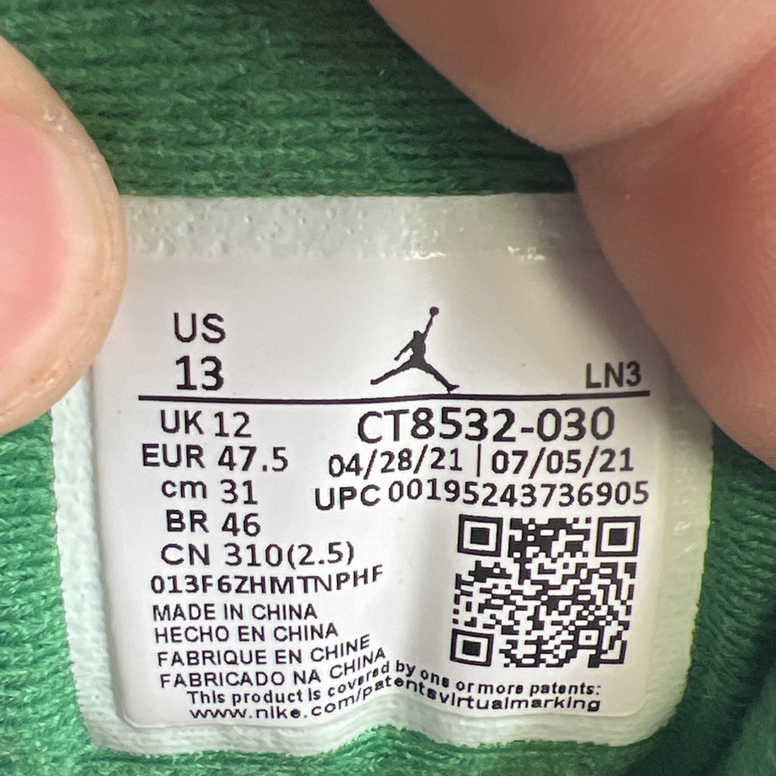 Size 13 - Air Jordan 3 Retro Mid Pine Green (CT8532-030)