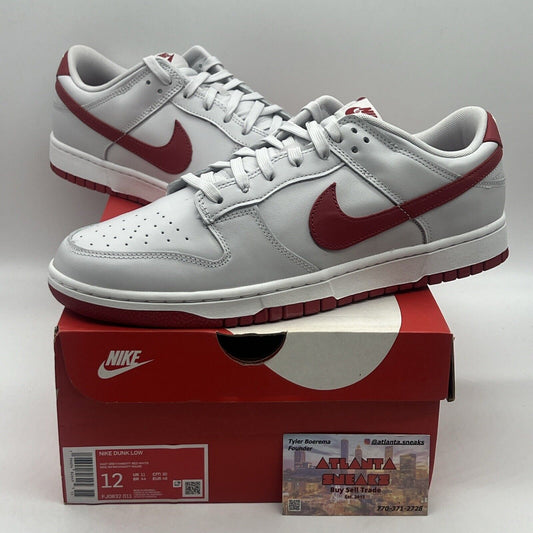 Size 12 - Nike Dunk Low Vast Grey Varsity Red Brand New Og All