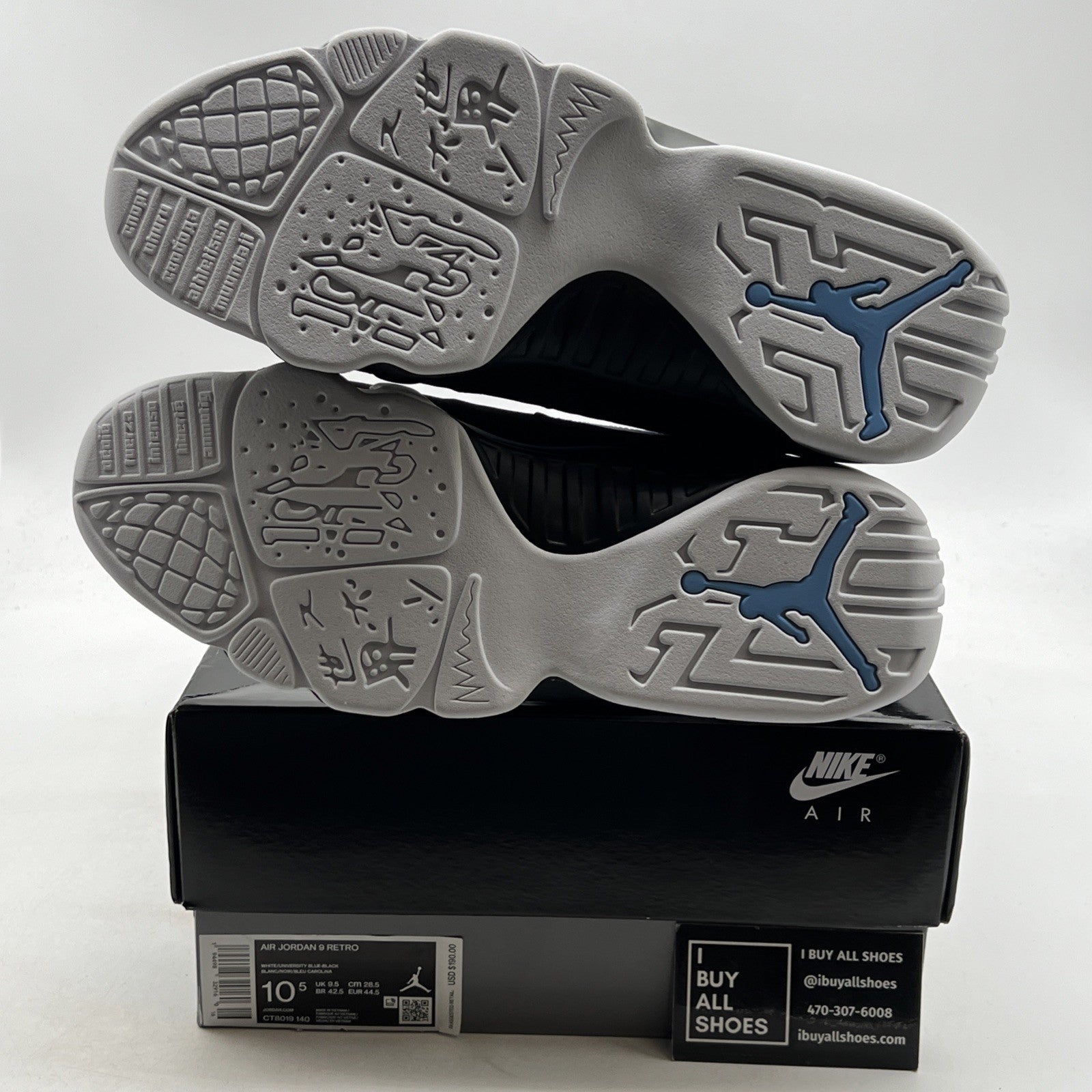 Size 10.5 - Air Jordan 9 Retro University Blue 2020 (CT8019-140)