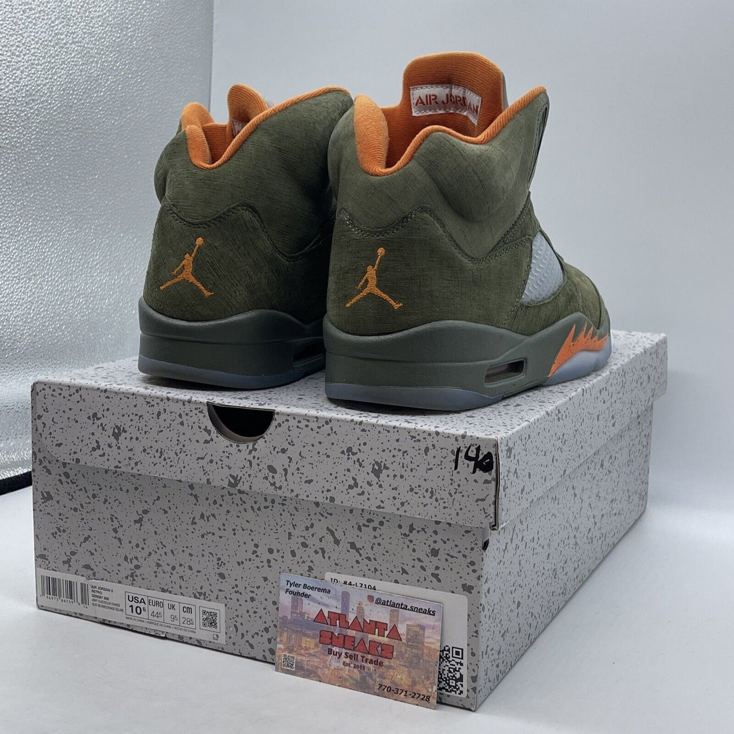 Size 10.5 - Air Jordan 5 Retro 2024 Olive Orange Suede Grey Leather (DD0587-308)