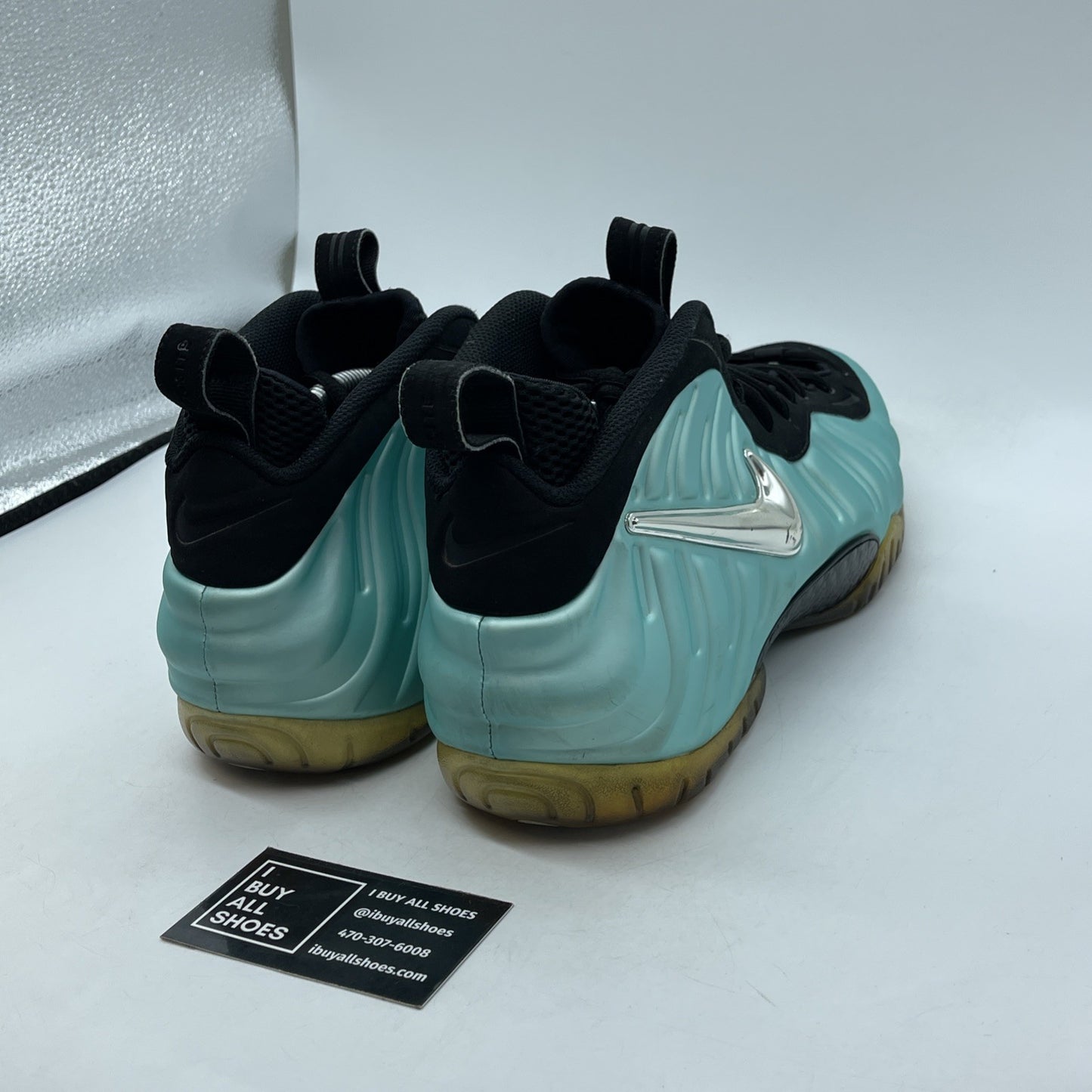Size 11.5 - Nike Air Foamposite Pro Island Green Black Suede (624041-303)