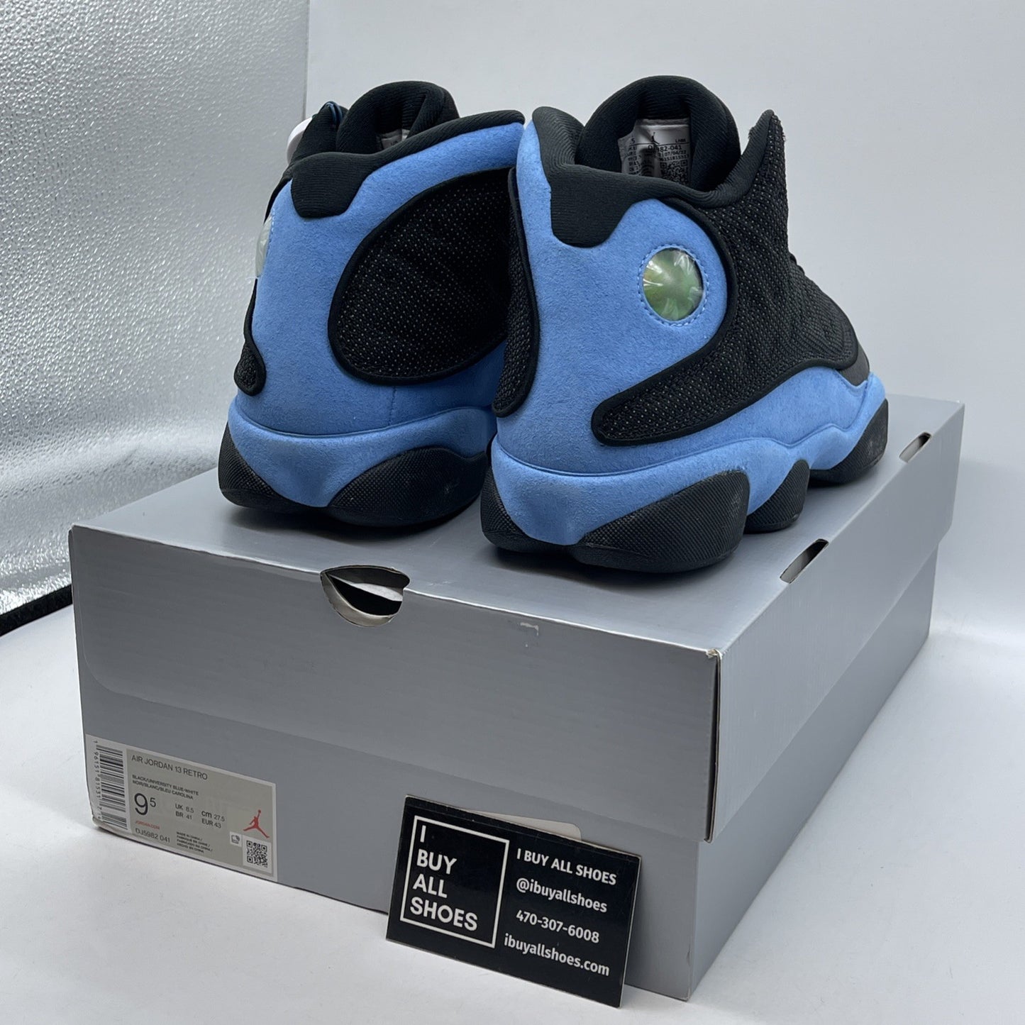 Size 10.5 - Jordan 13 Retro Mid Black University Blue Suede (DJ5982-041)