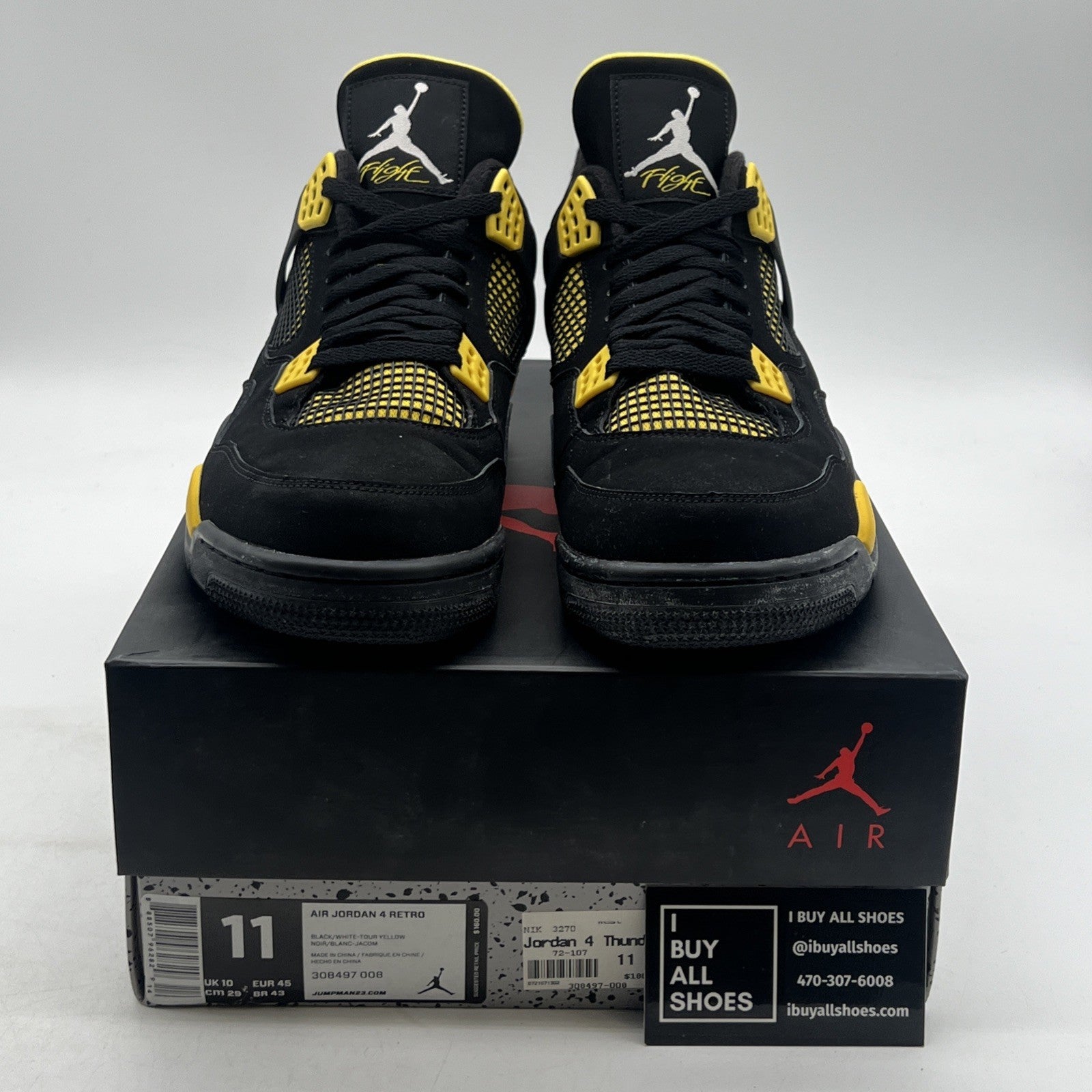 Size 11 - Air Jordan 4 Retro Low Thunder (308497-008)