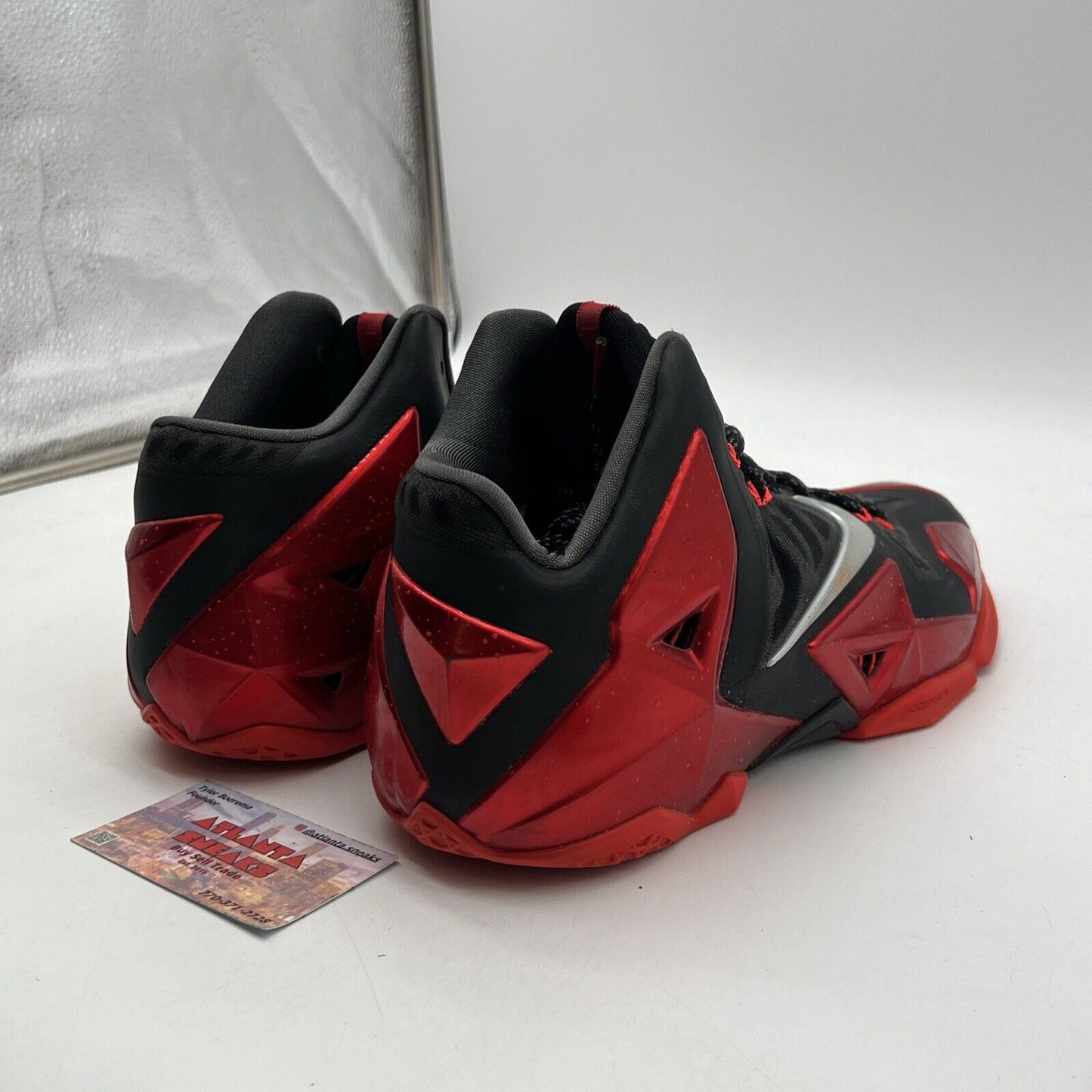 Size 11 - Nike LeBron 11 Away - Black Red Leather (616175-001)