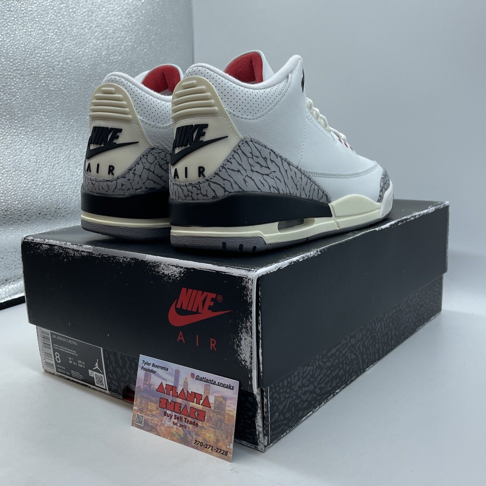 Size 8 - Jordan 3 Retro Mid White Cement Reimagined Grey White (DN3707-100)