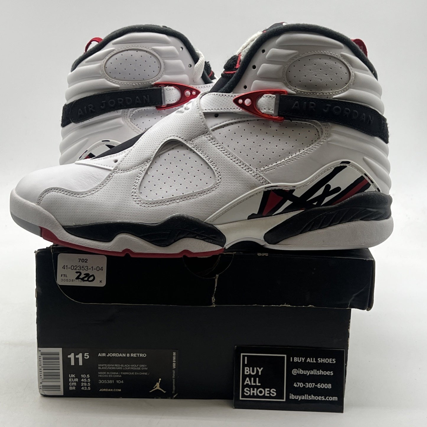 Size 11.5 - Air Jordan 8 Retro Alternate (305381-104)