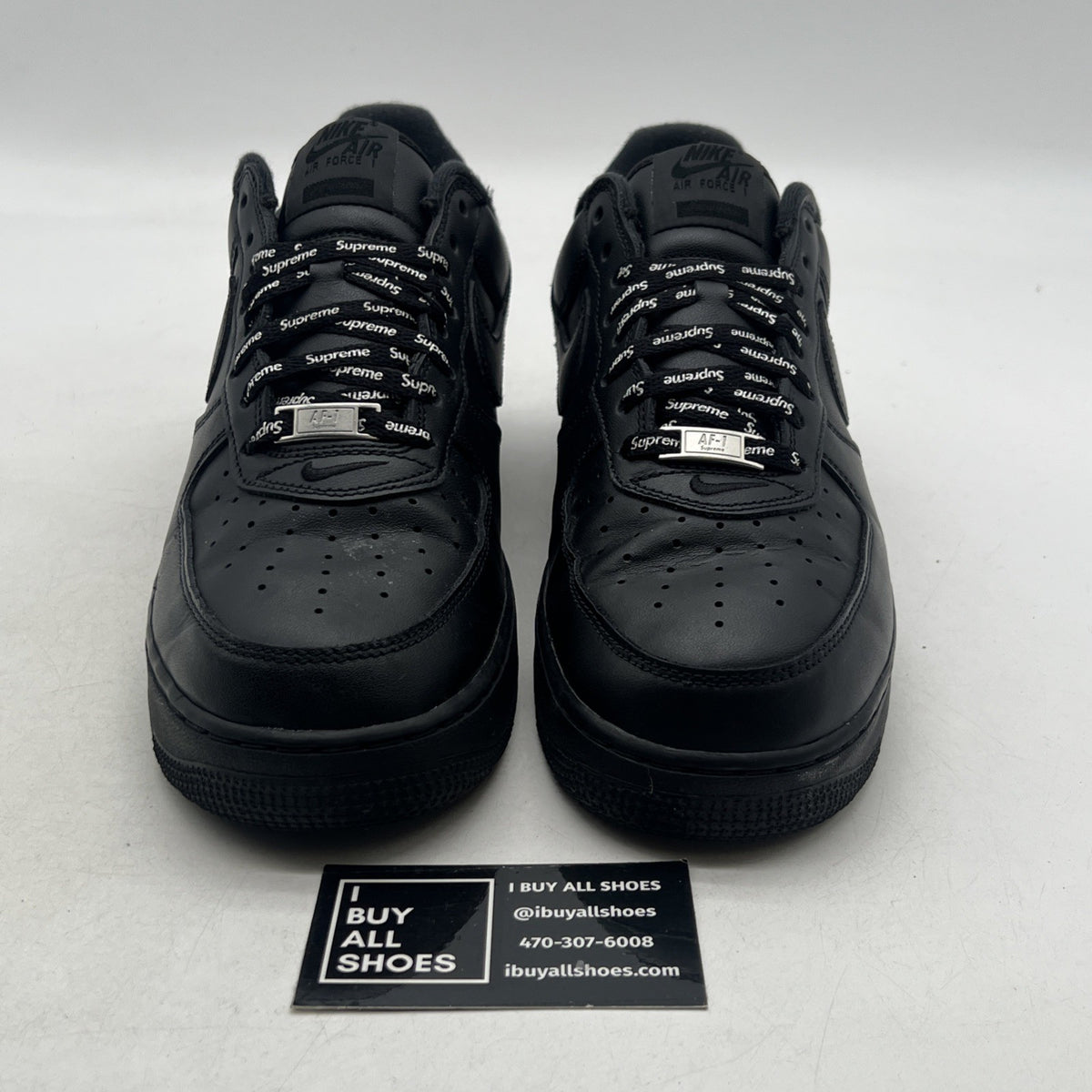 Size 10 - Nike Air Force 1 Low x Supreme Box Logo - Black (CU9225-001)