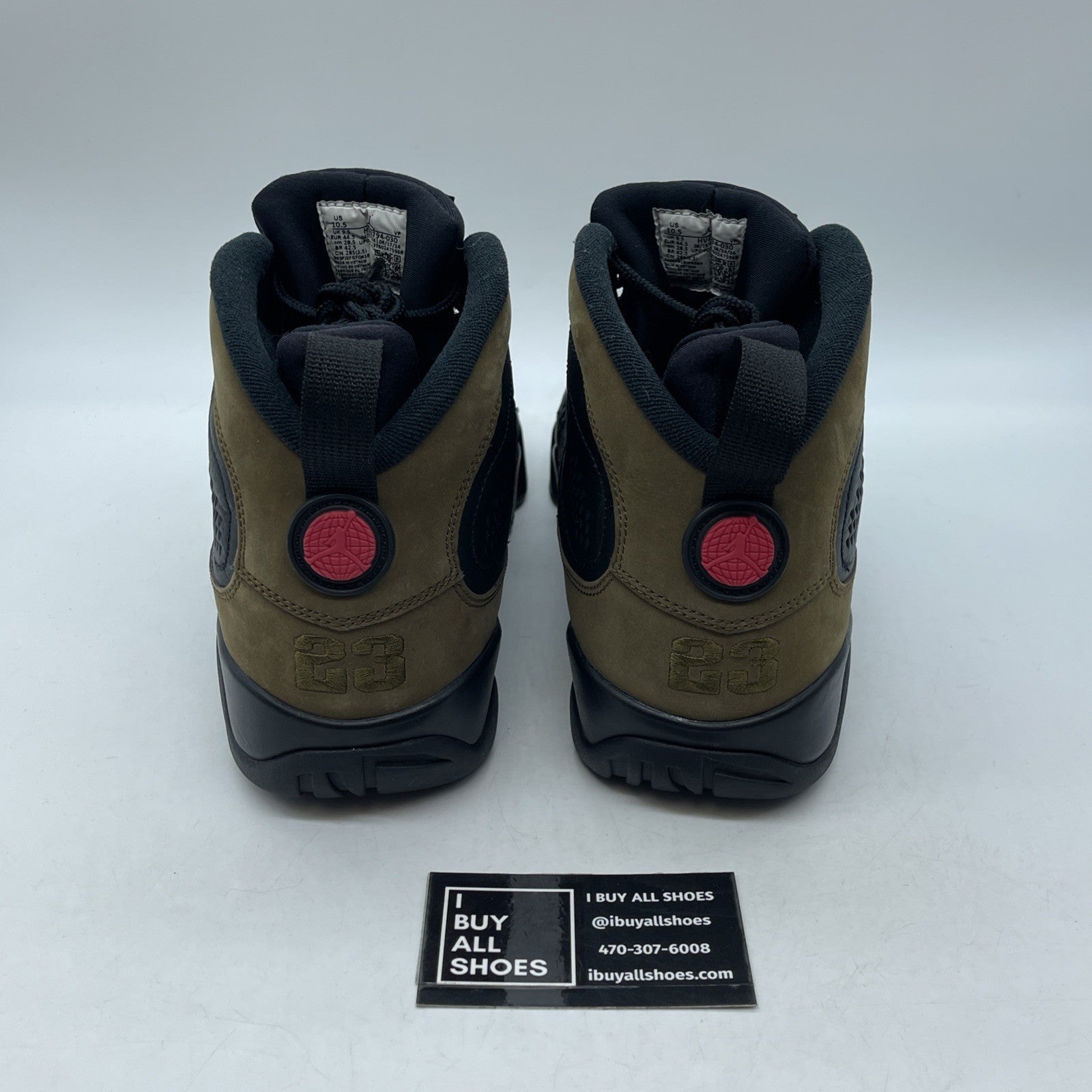 Size 10.5 - Air Jordan 9 Retro 2024 Olive Green Black Red Suede (HV4794-030)
