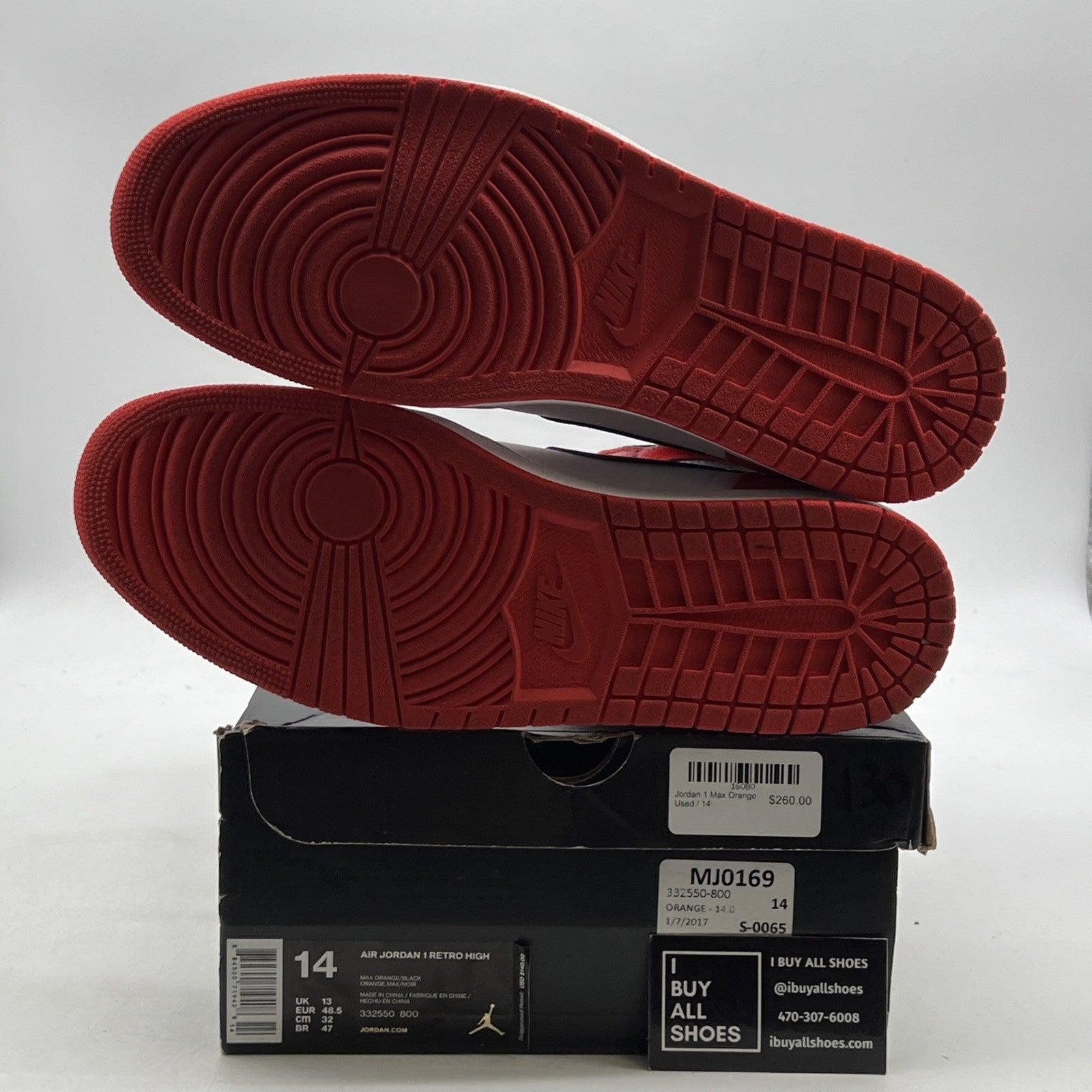 Size 14 - Air Jordan 1 Retro High Rare Air - Max Orange (332550-800)