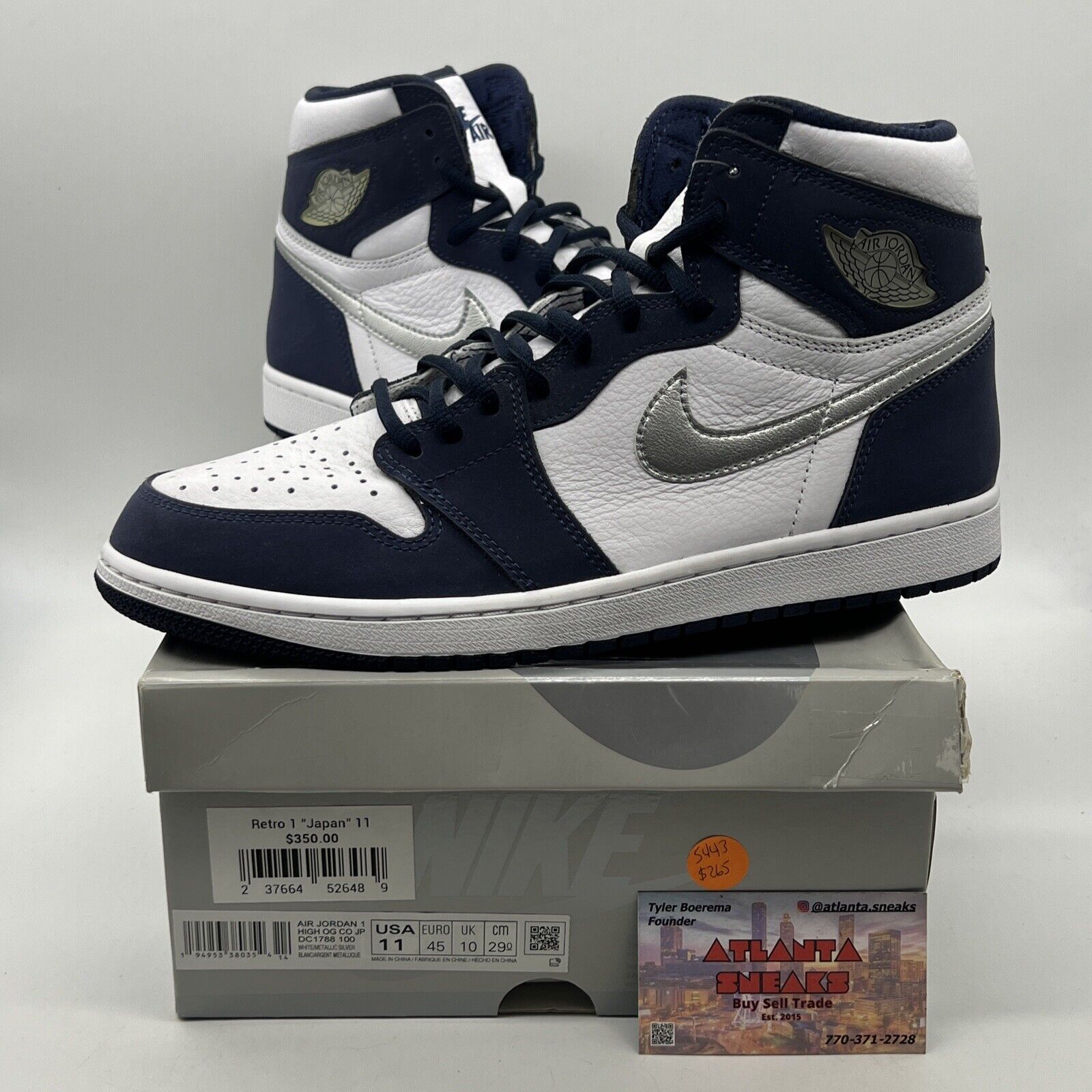 Size 11 - Jordan 1 Retro High CO.JP Midnight Navy White Silver (DC1788-100)