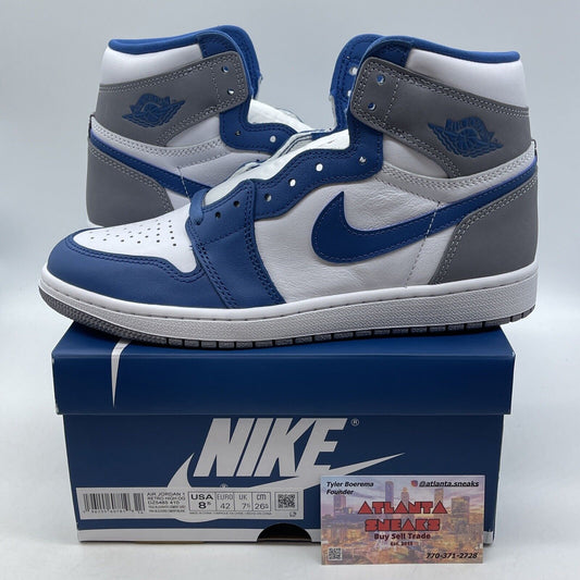 Size 8.5 - Jordan 1 Retro OG High True Blue Grey White Suede (DZ5485-410)