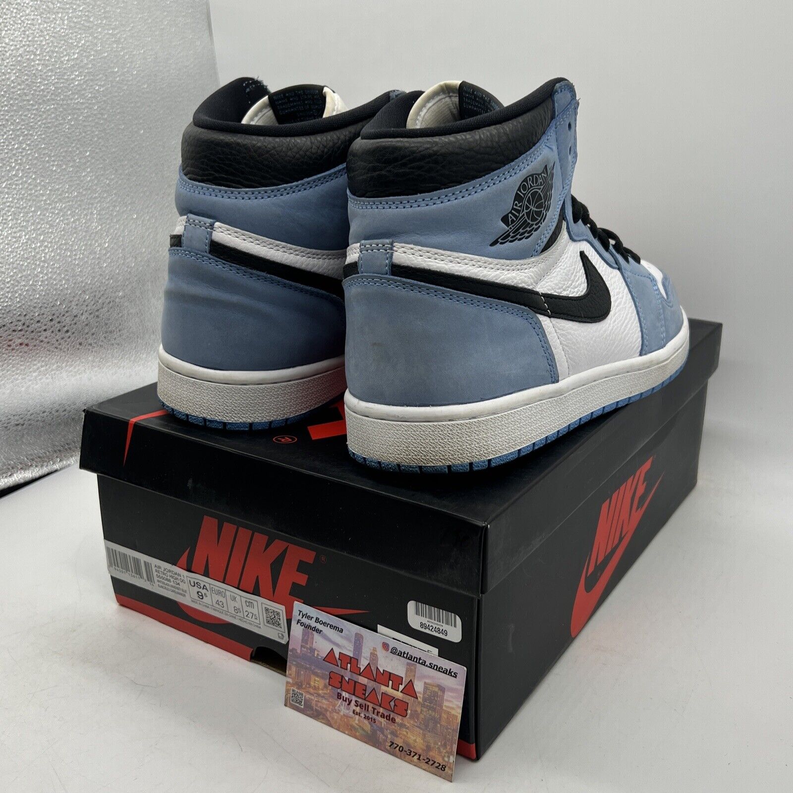 Size 9.5 - Jordan 1 Retro OG High University Blue White Black (555088-134)