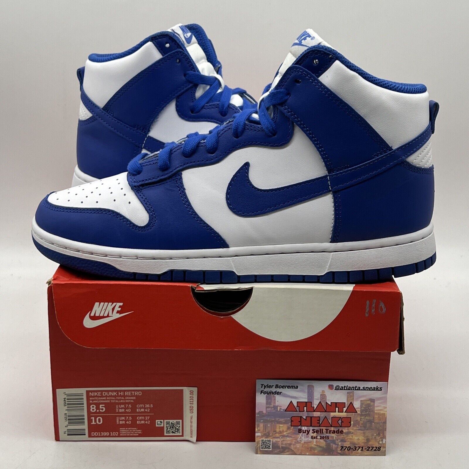 Size 8.5 - Nike Dunk 2021 High Kentucky What Blue Leather (DD1399-102)