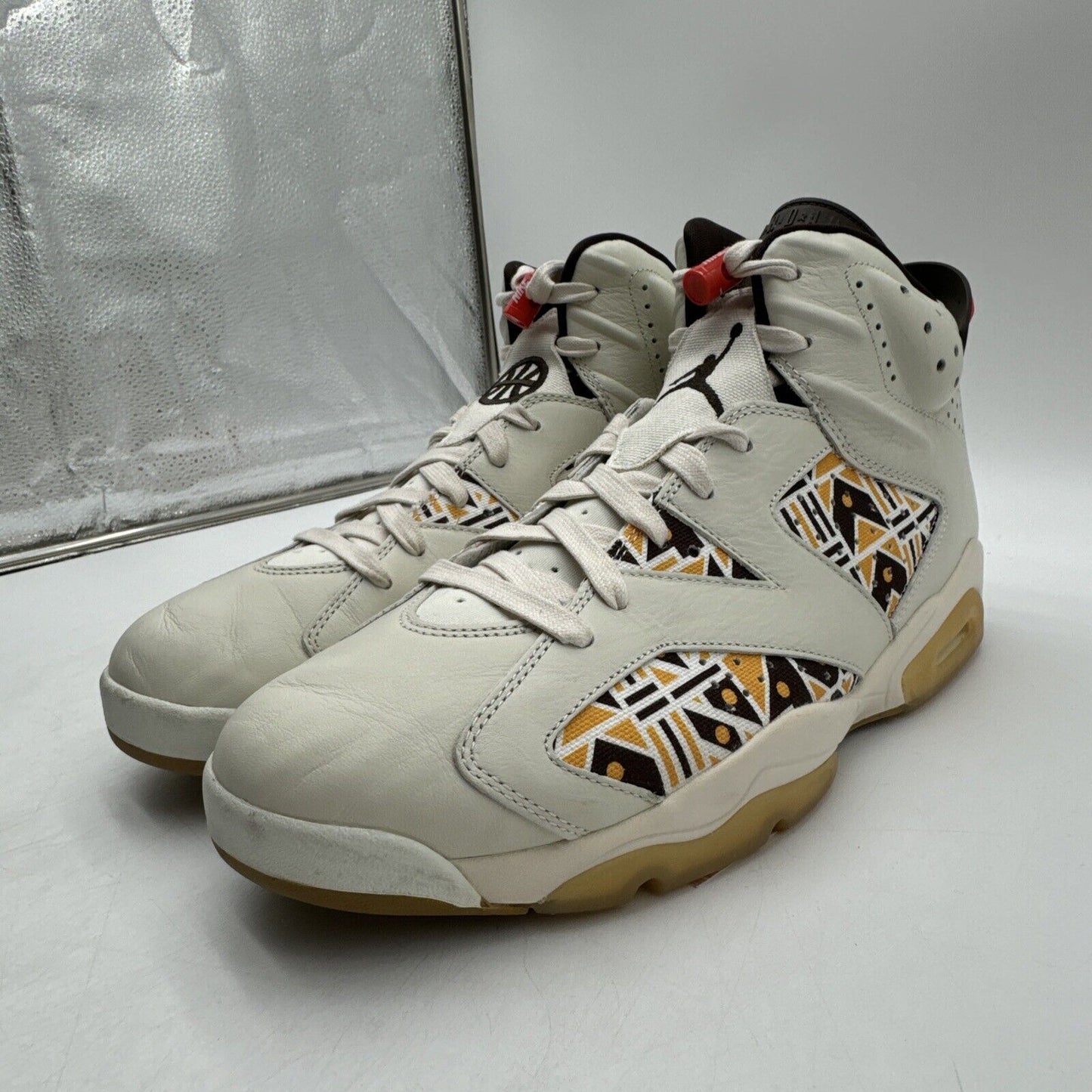 Size 13 - Air Jordan 6 Retro Quai 54 - Sail Gum Cream Leather Yellow Brown Accen