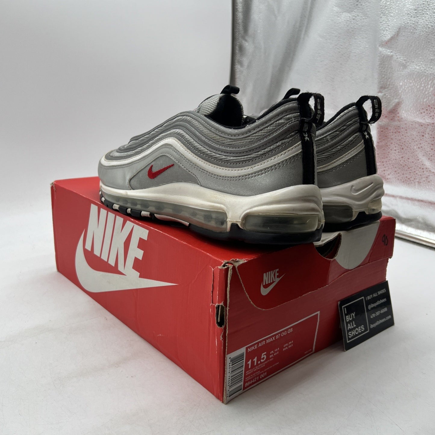 Size 11.5 - Nike Air Max 97 OG QS 2017 Silver Bullet (884421-001)