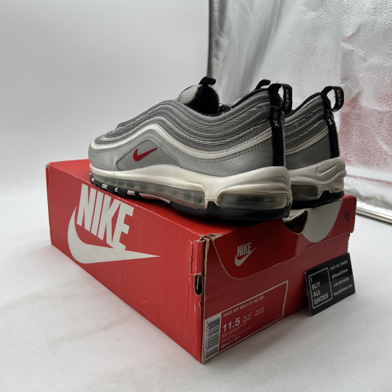 Size 11.5 - Nike Air Max 97 OG QS 2017 Silver Bullet (884421-001)