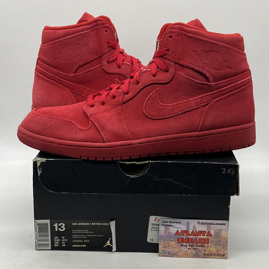 Size 13 - Air Jordan 1 Retro High Red Suede (332550-603)