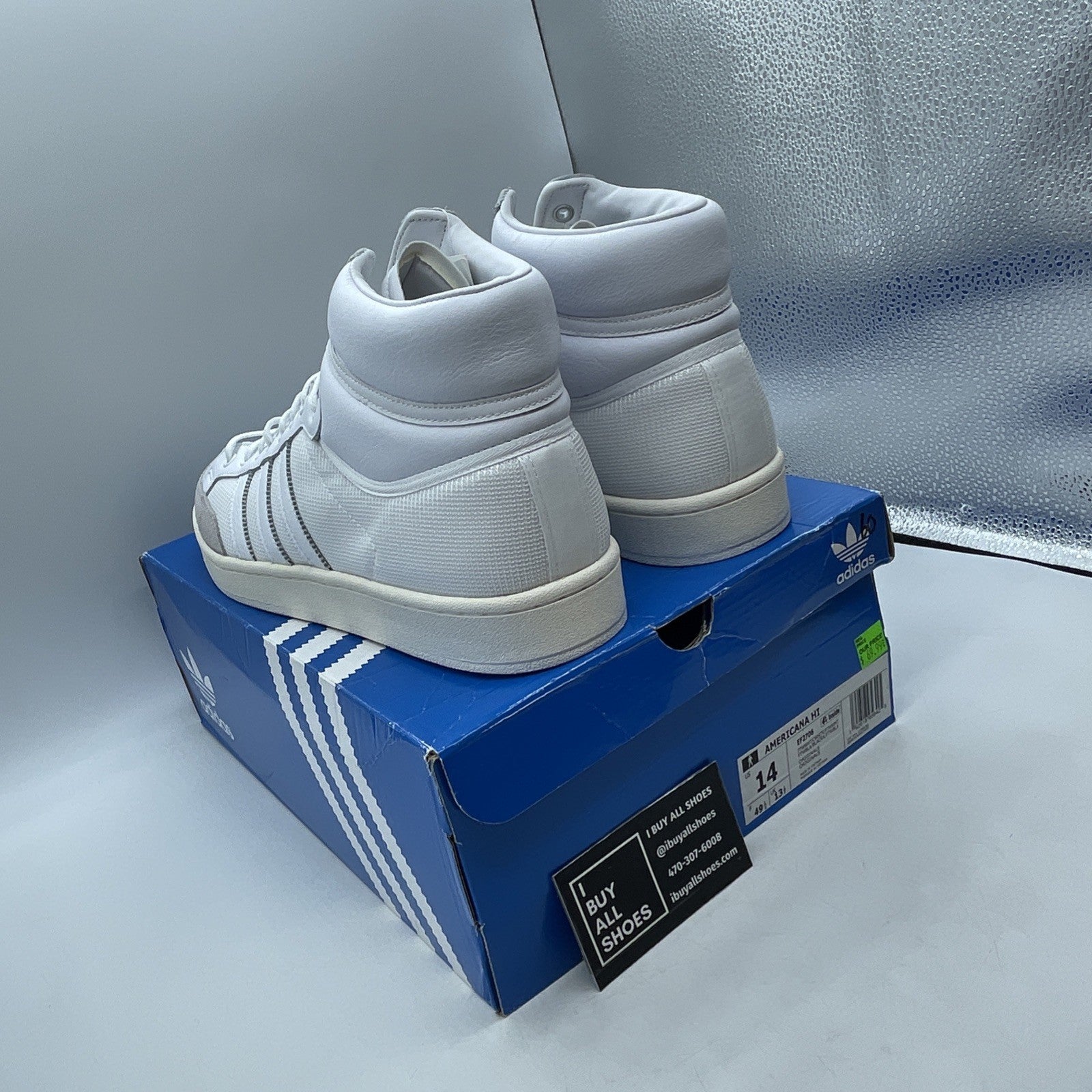 Size 14 - adidas Americana HI White (EF2706)