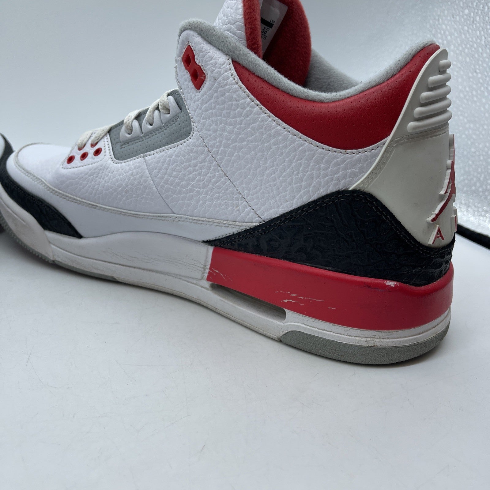 Size 12 - Air Jordan 3 Retro 2013 Fire Red White Grey Suede (136064-120)