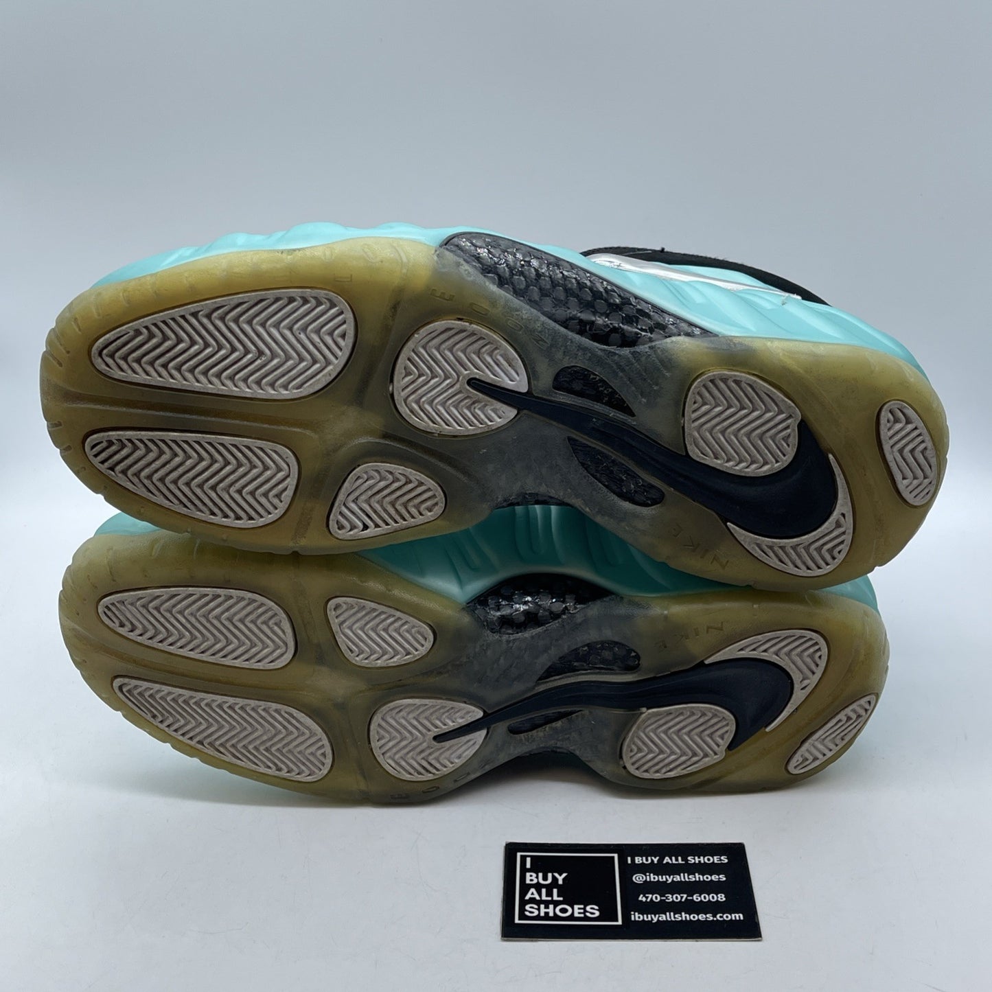 Size 11.5 - Nike Air Foamposite Pro Island Green Silver Leather (624041-303)