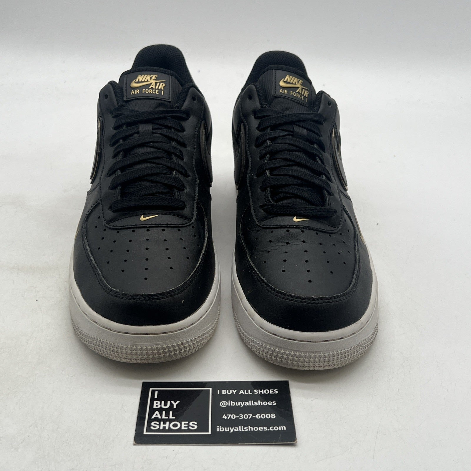 Size 10.5 - Nike Air Force 1 '07 LV8 Metallic Swoosh Pack - Black (DA8581-001)