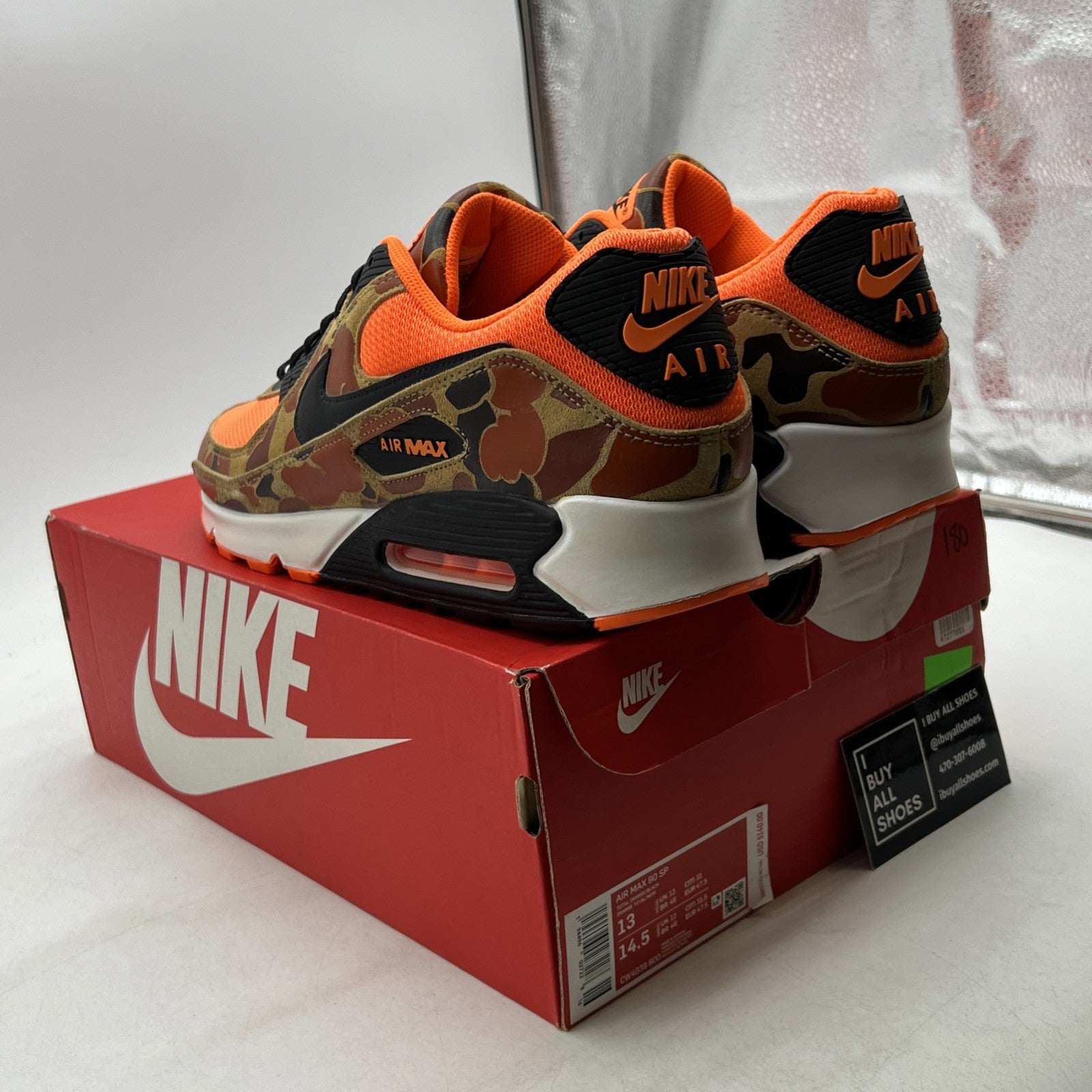 Size 13 - Nike Air Max 90 Orange Camo (CW4039-800)