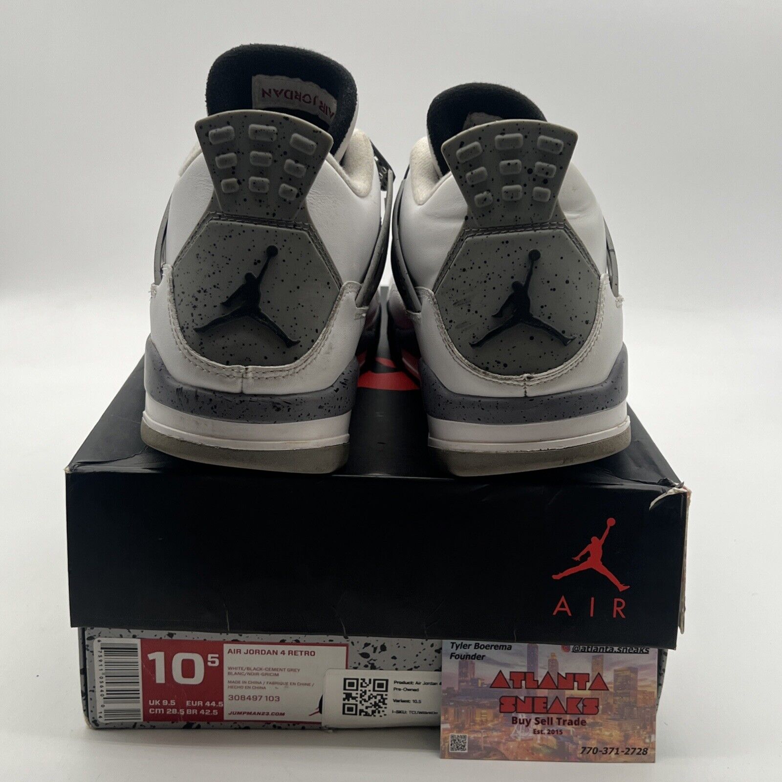 Size 10.5 - Air Jordan 4 Retro Cement 2012 (308497-103)